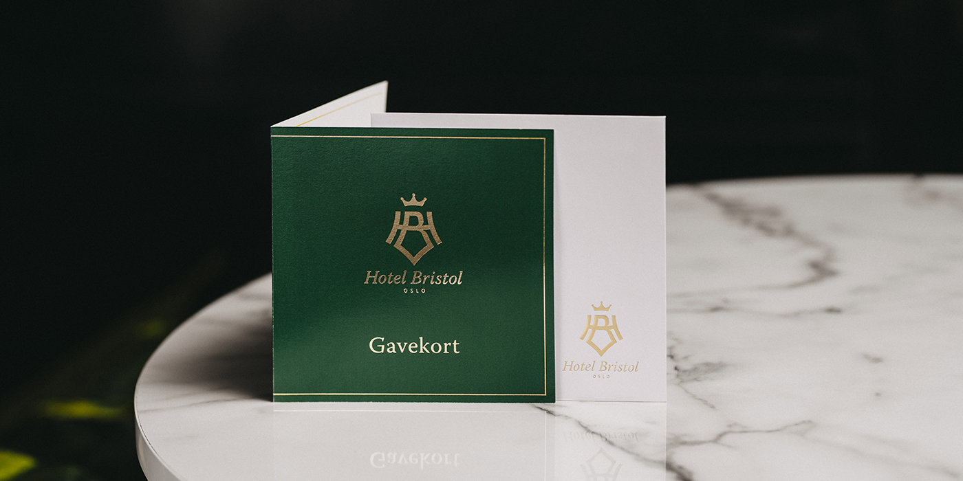 Gift card presented on a marble table