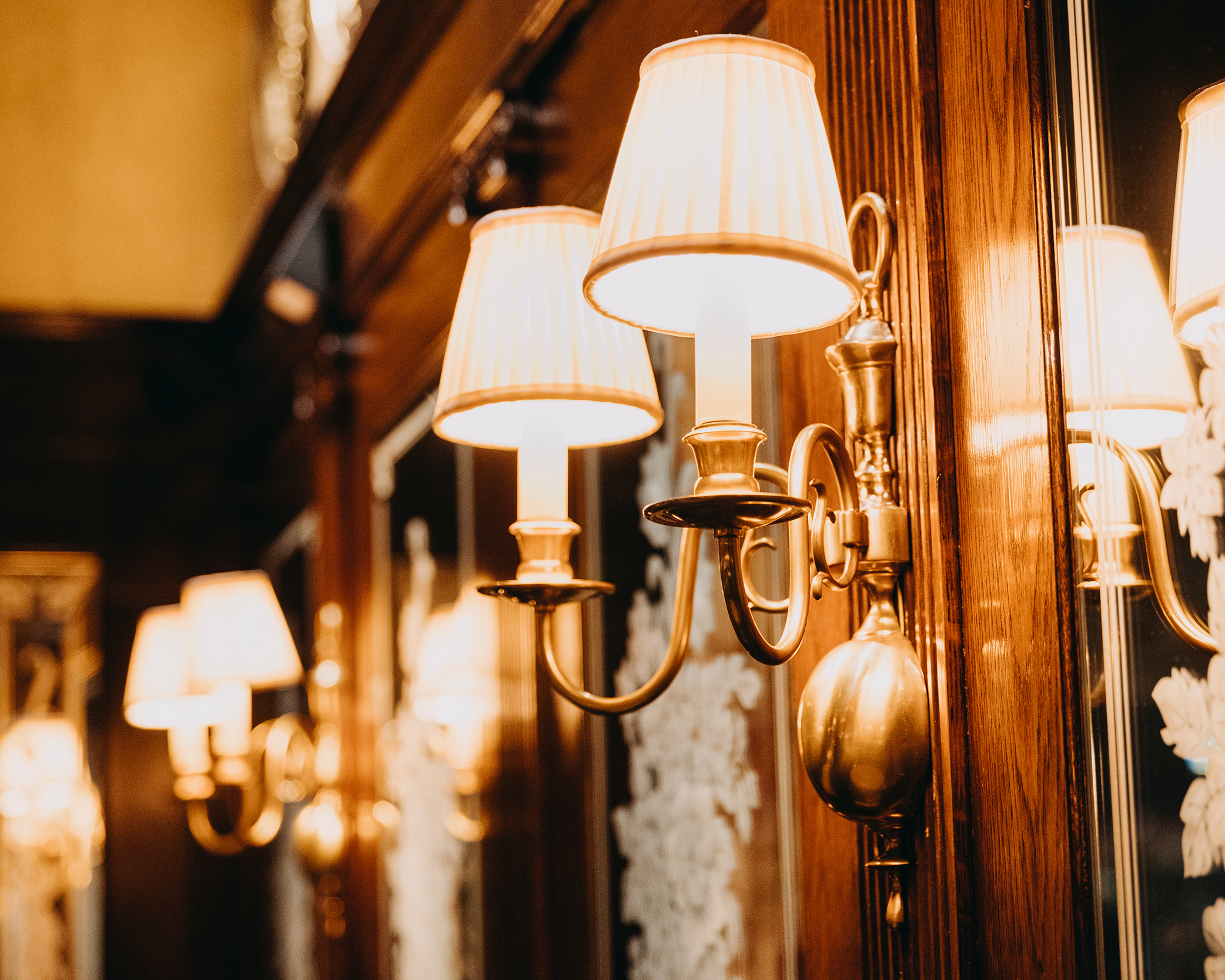 Nærbilde av lampetter